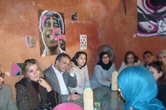 A team meeting in an office