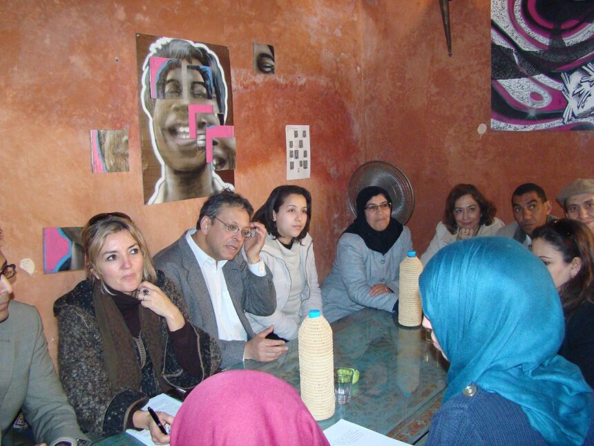 A team meeting in an office